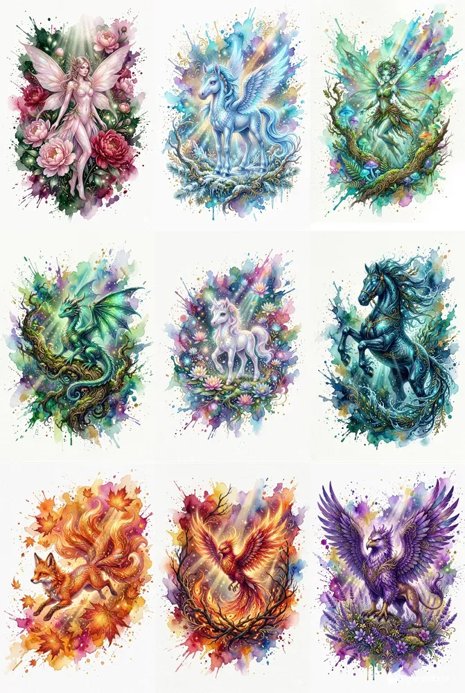 Whimsical Mythic Ethereal Splashes
