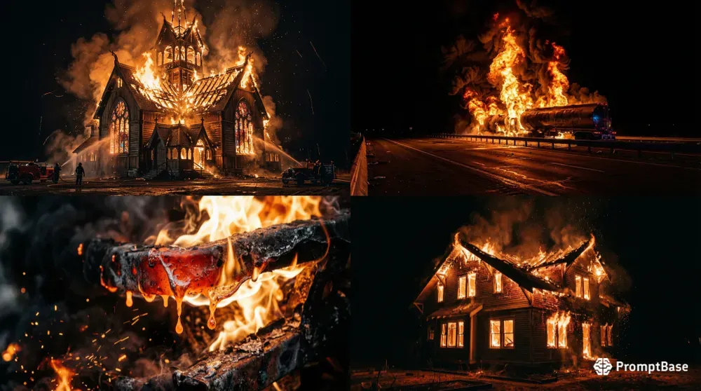 Cinematic Nighttime Infernos