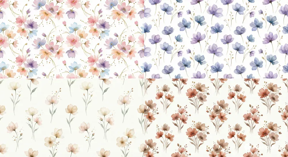 Seamless Watercolor Floral Pattern Prompts