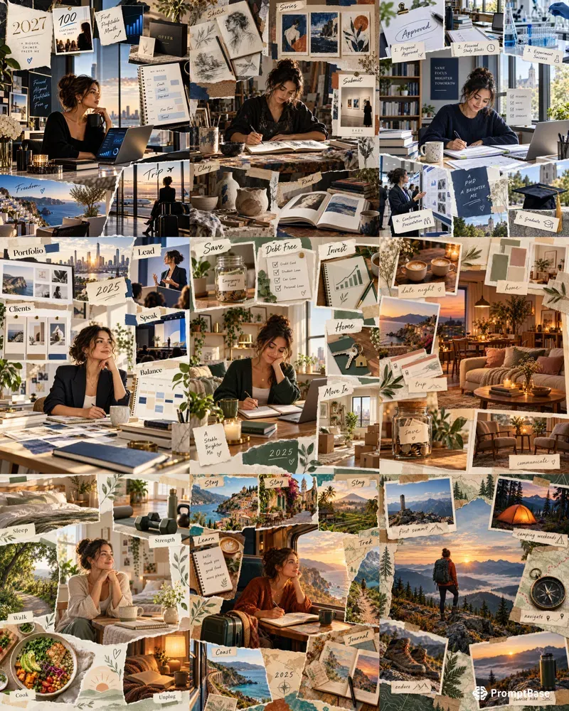 Personal Vision Board Goal Collages