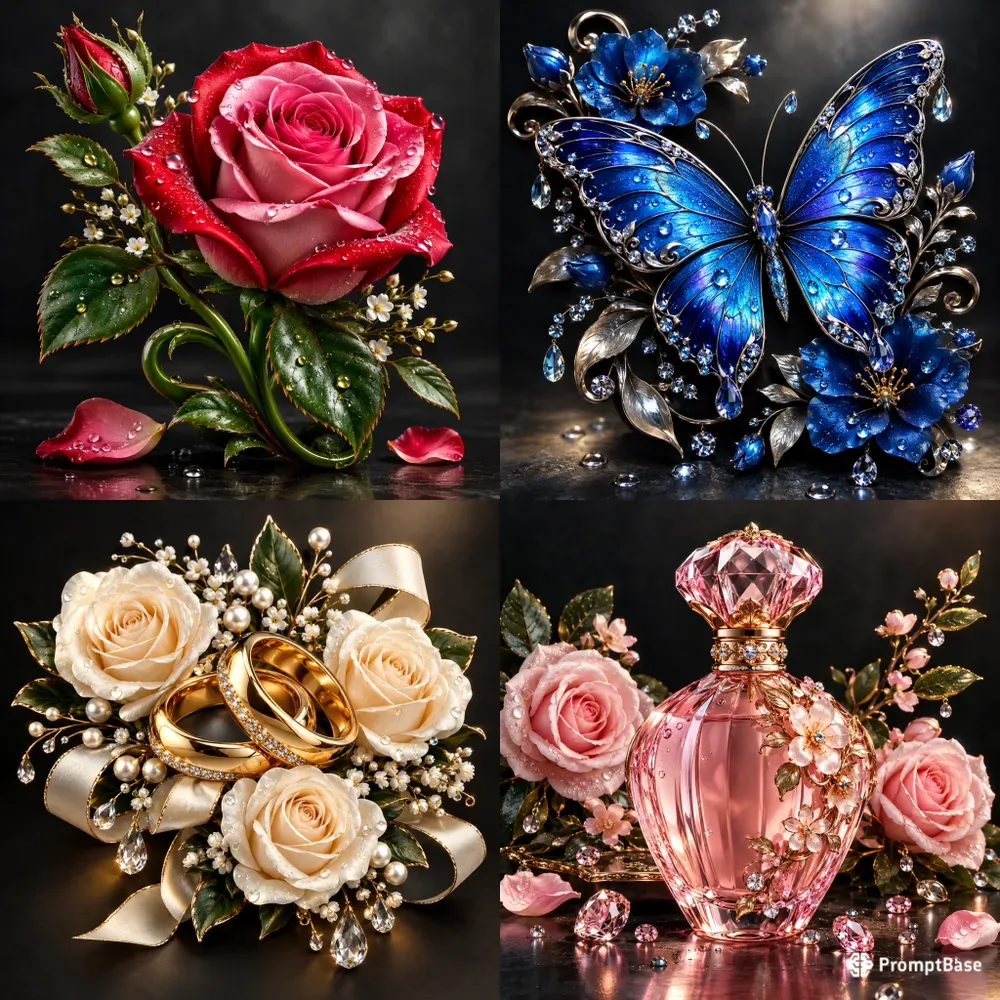 Luxury 3D Floral Script Art