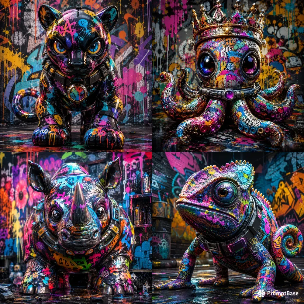 Urban Graffiti Pop Creature Masterpieces