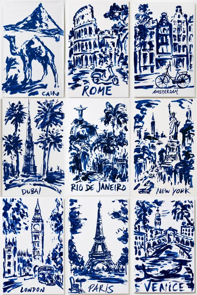Blue Ink Travel Posters