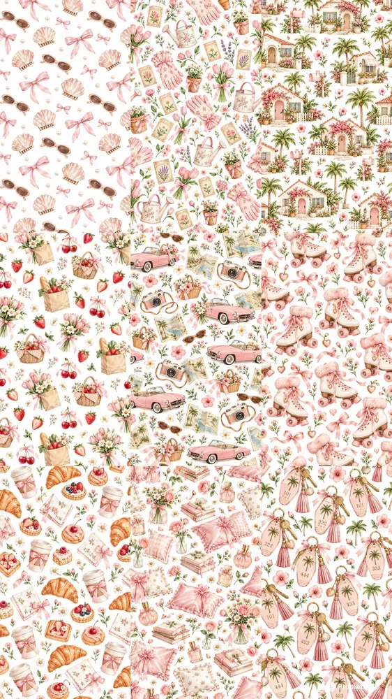 California Slow Life Seamless Patterns