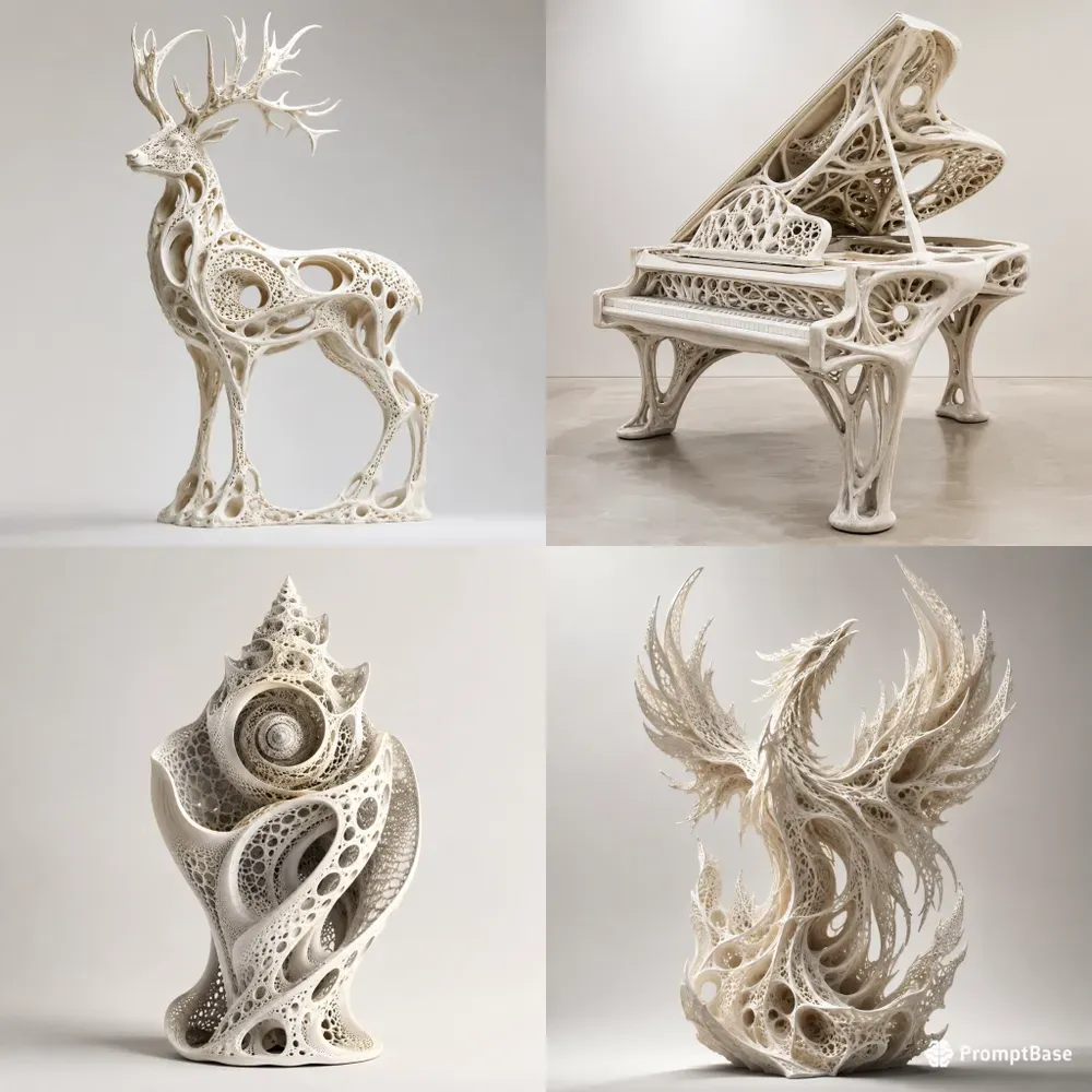 Organic Lattice Sculpture Art