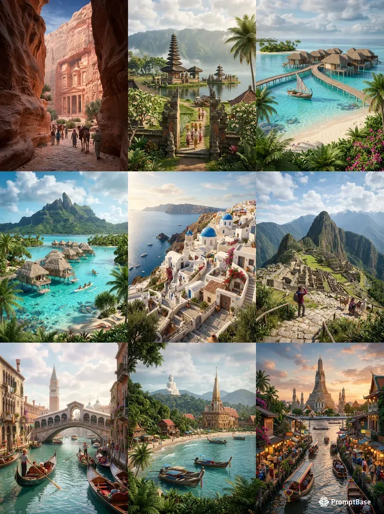 Cinematic 3D Travel Posters