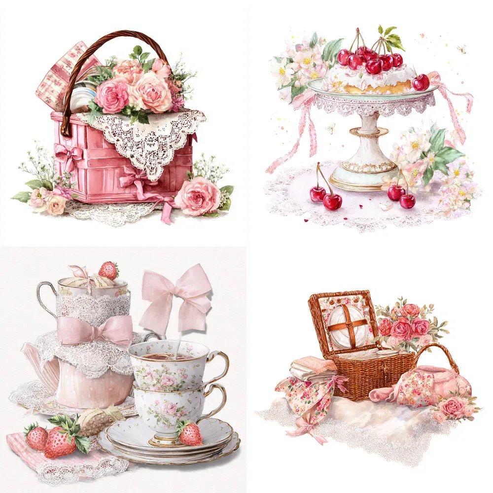 Coquette Picnic Watercolor Clipart
