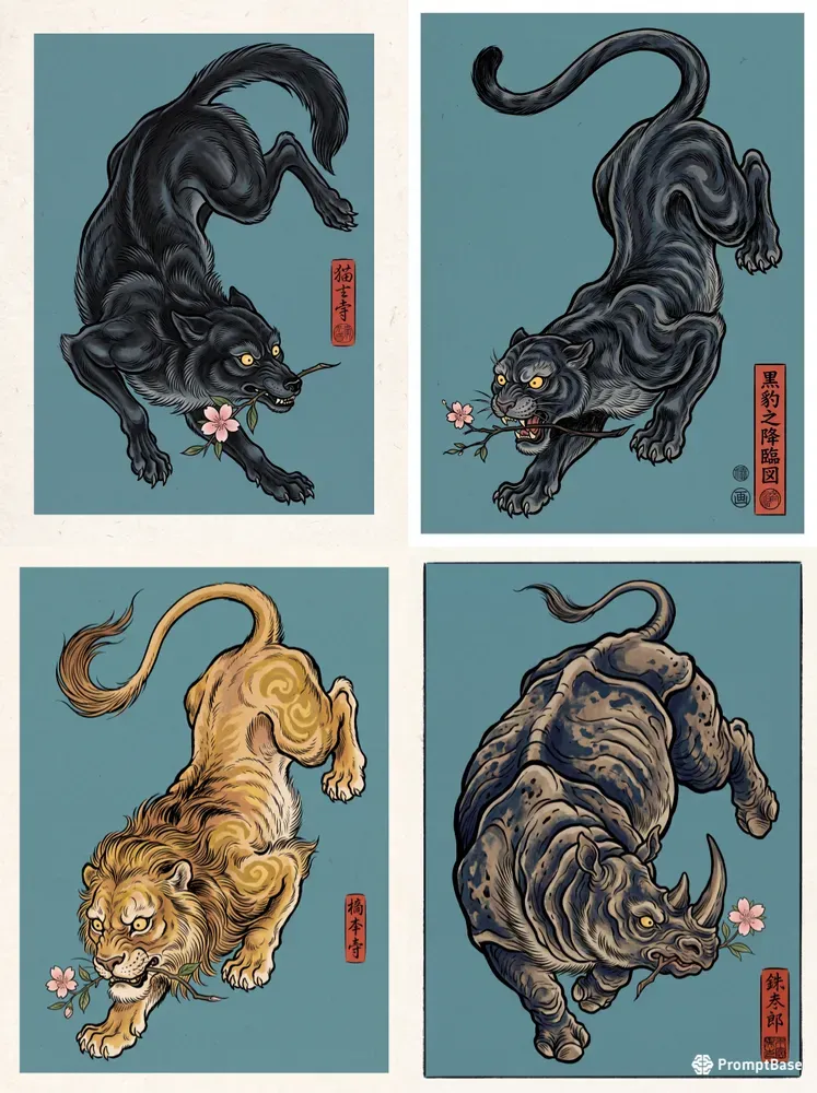 Traditional Japan Animal Paintings