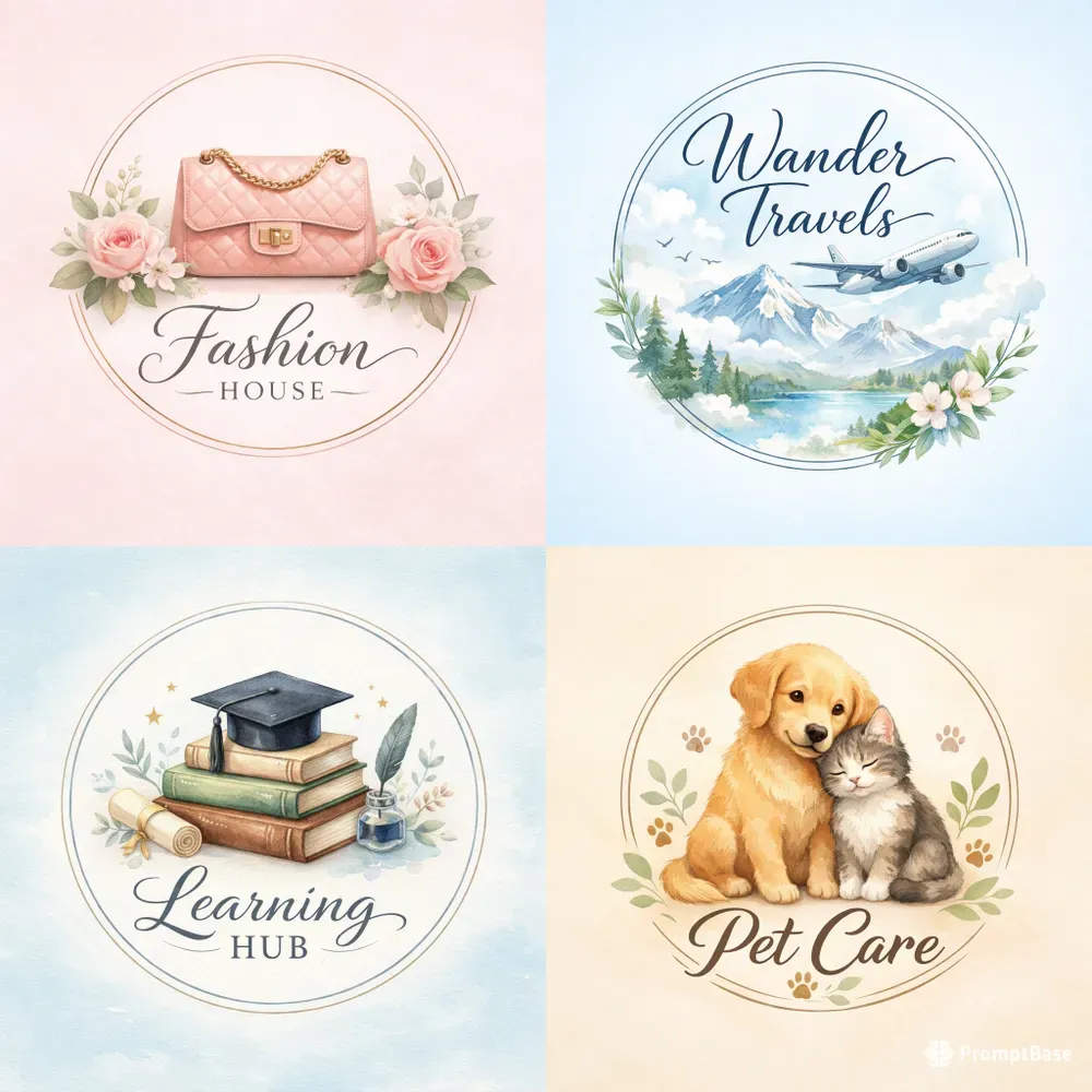 Elegant Watercolor Logo Packs