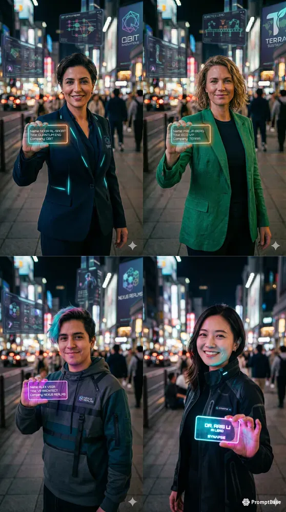Cyberaesthetic Neon Business Cards