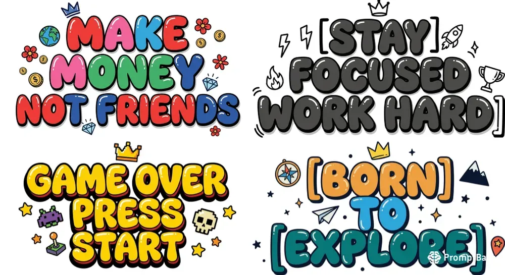 Streetwear Bubble Typography Print Ready