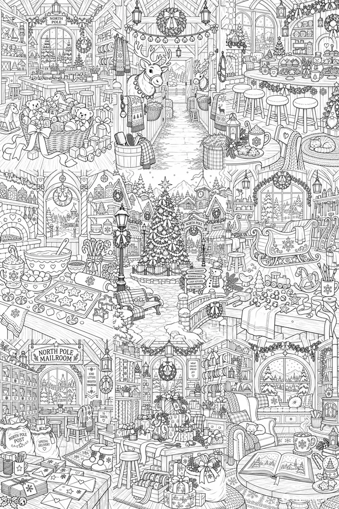 Cozy North Pole Coloring Pages