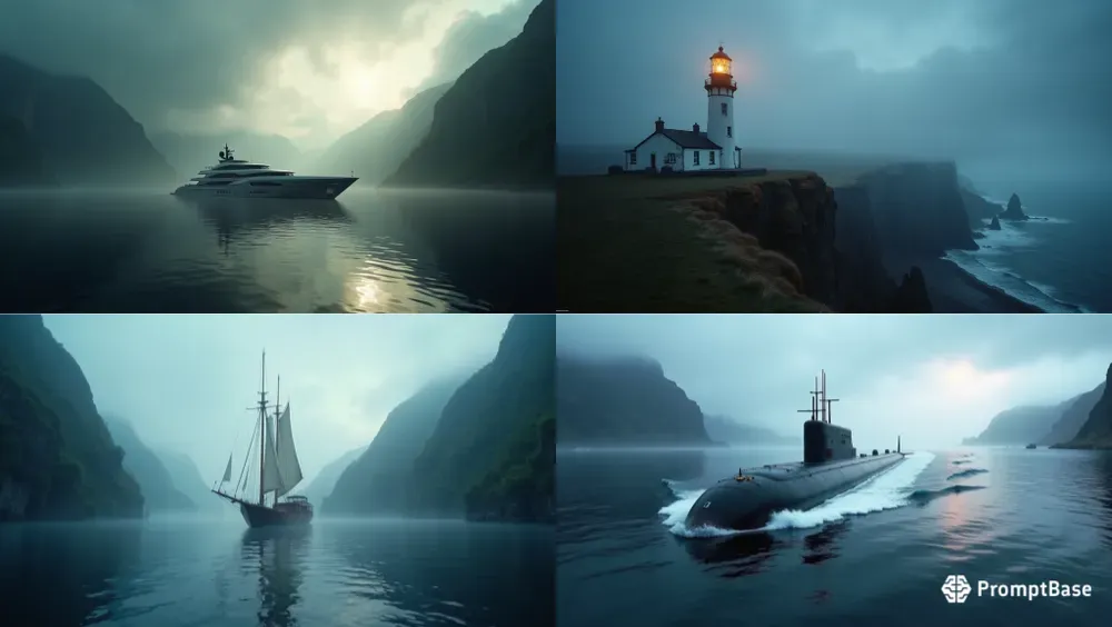 Dark Luxury Moody Nautical Landscapes