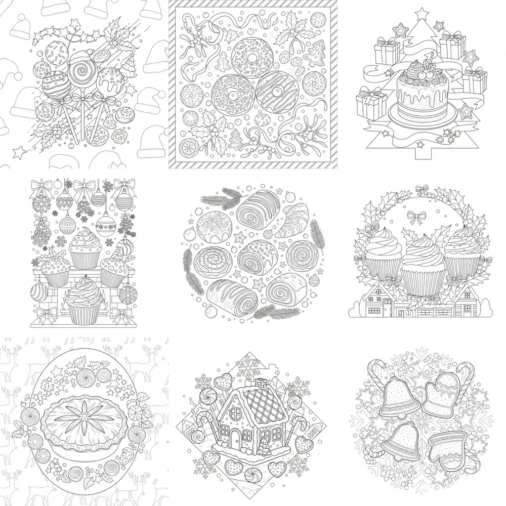 Christmas Treats Coloring Art