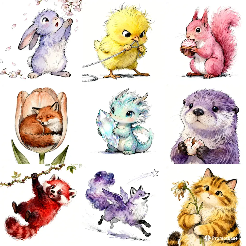 Hand Drawn Fantasy Animal Illustrations