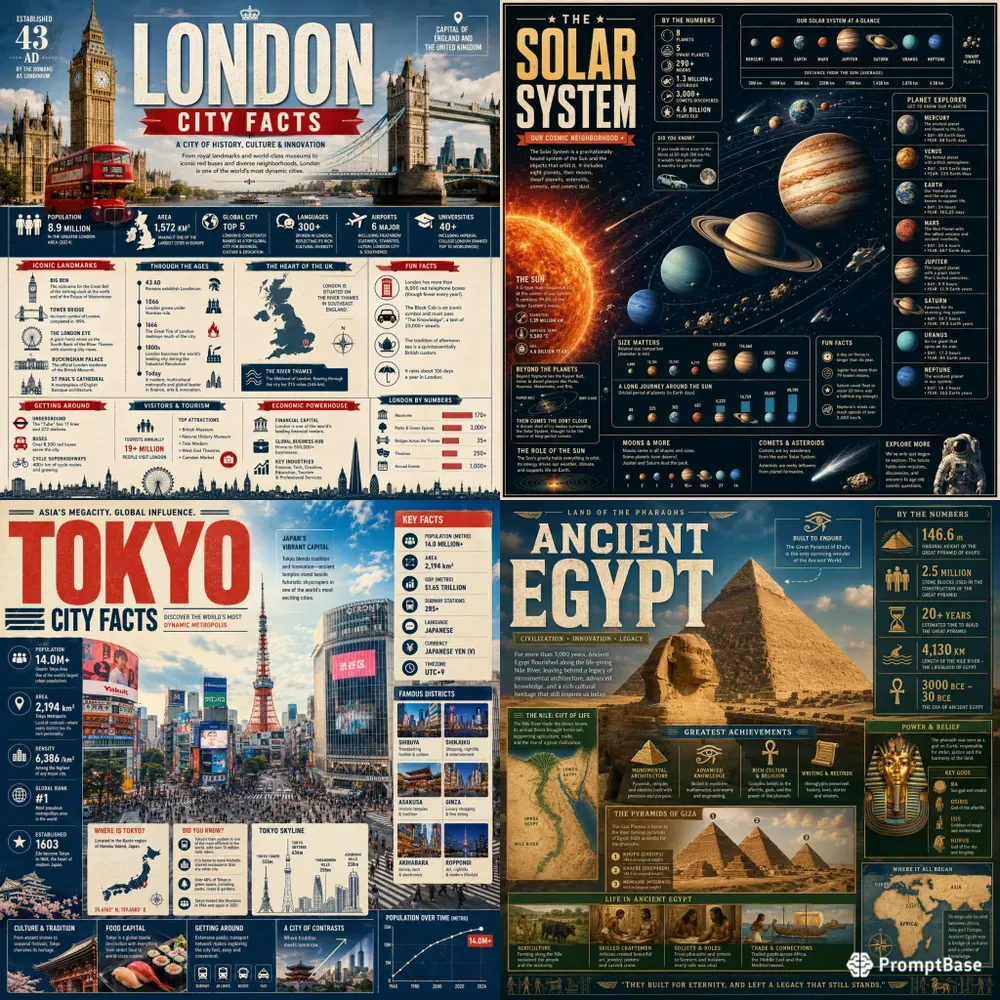 Retro Editorial Infographic Posters