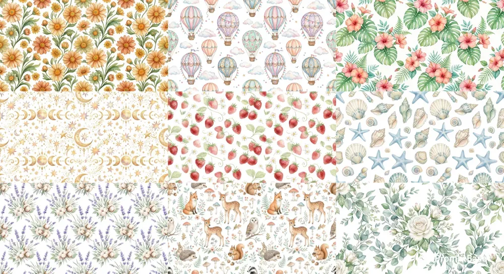 Premium Seamless Watercolor Patterns