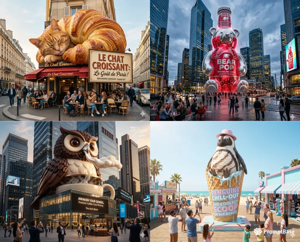 Giant Animal Product Mascot Ads