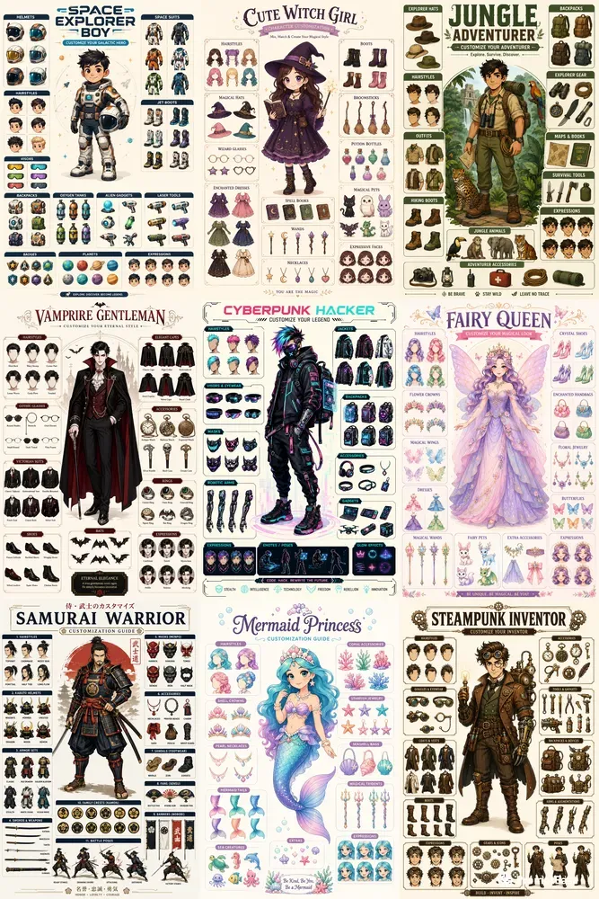 Cute Avatar Creator Kits