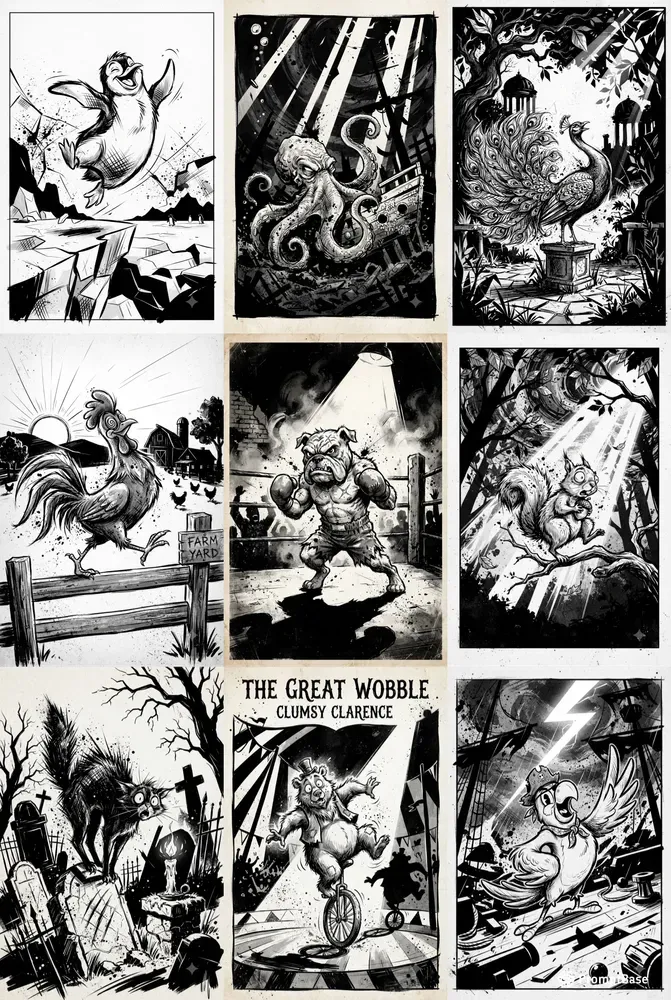 Black White Handdrawn Artworks