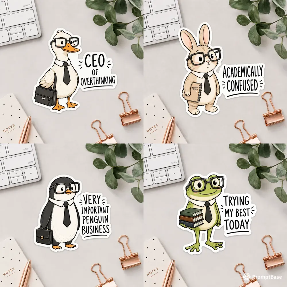 Funny Animal Office Stickers
