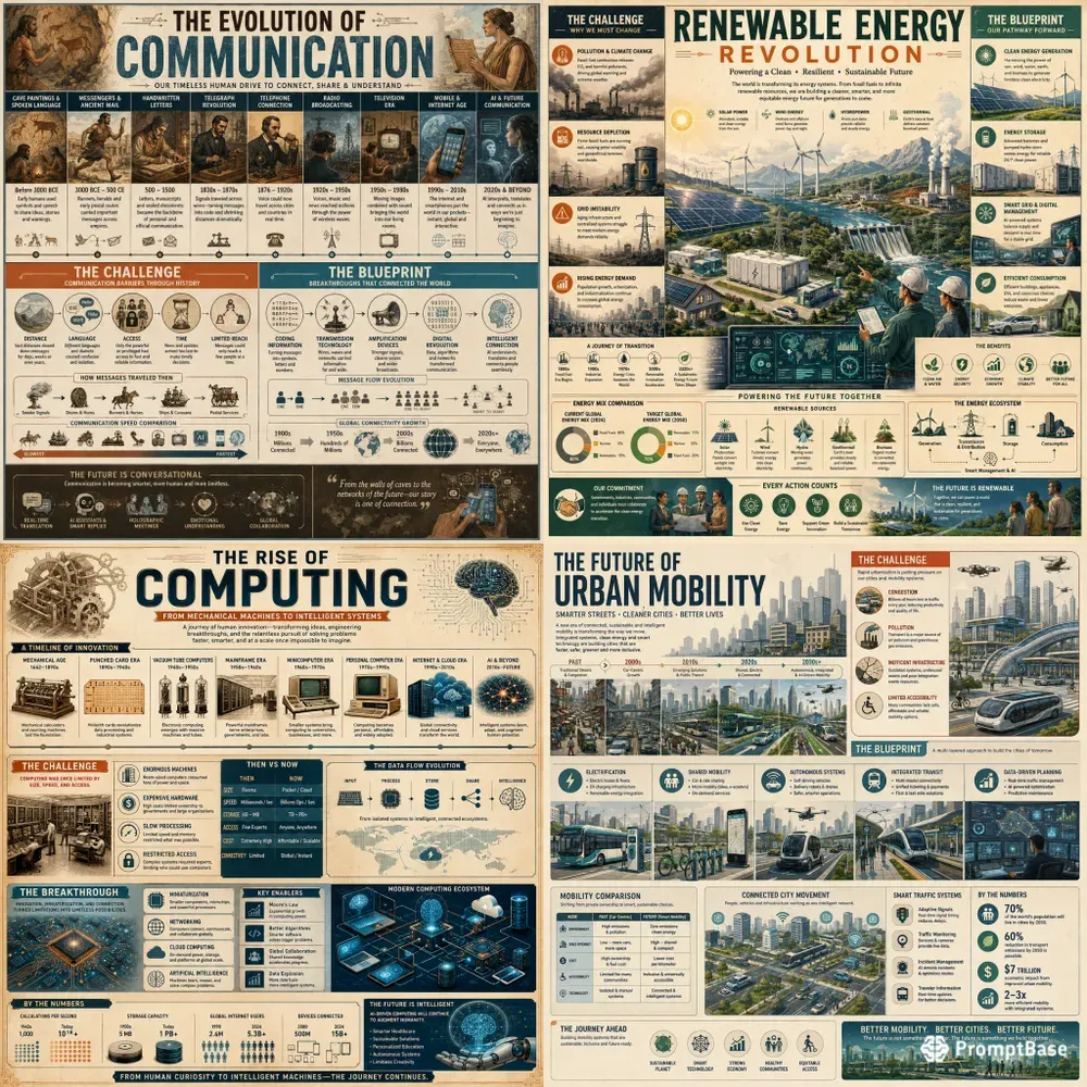 Industrial Evolution Infographics