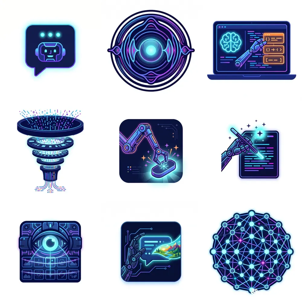 Tech Dark Mode Clipart Icons