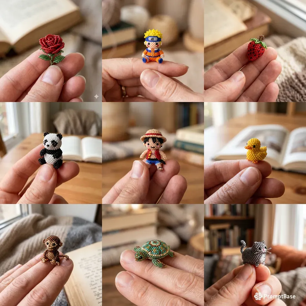 Beaded Mini Objects In Hands