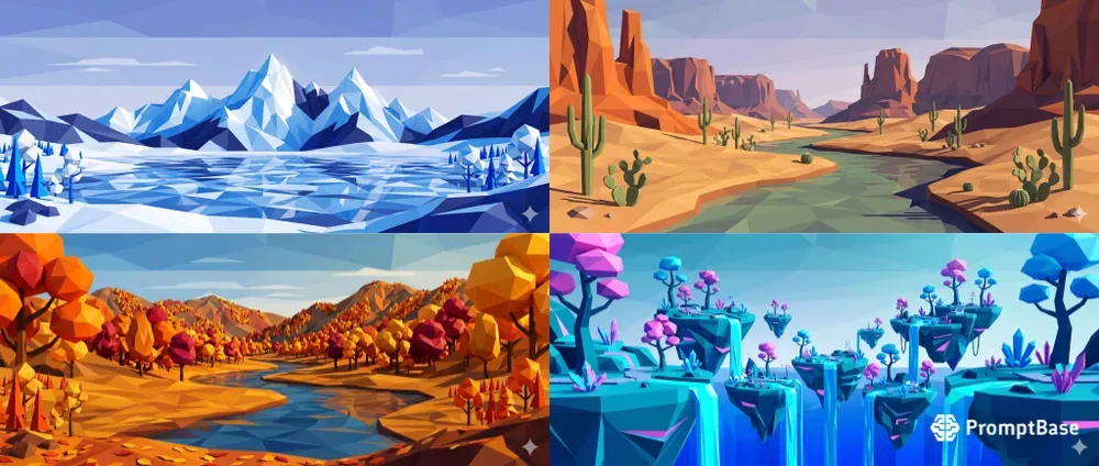 Abstract Low Poly Landscapes