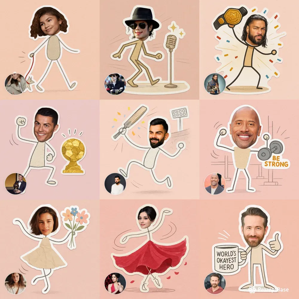 Papercut Stickers From Real Faces
