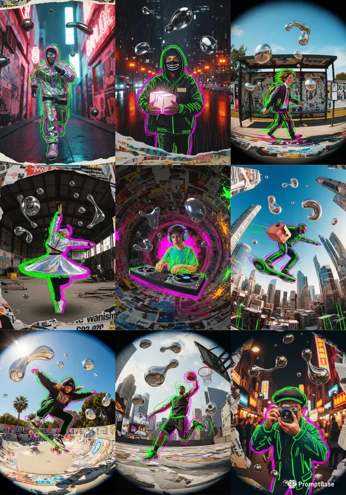 Neon Collage Animations