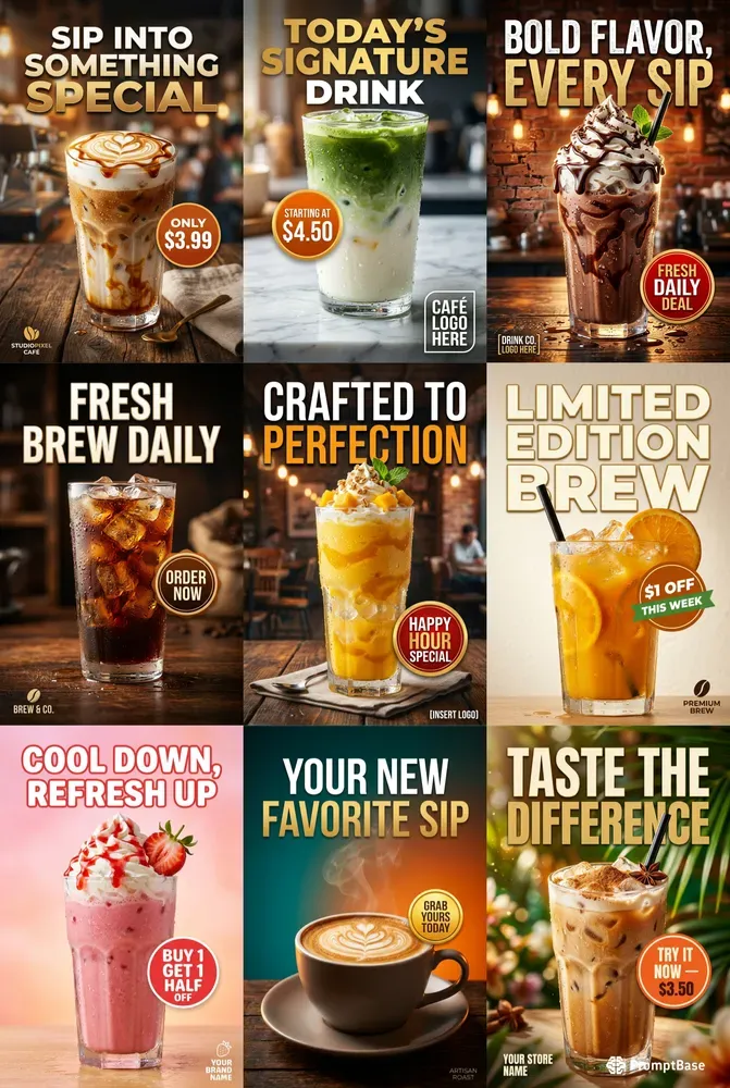 Coffee Beverage Ad Posters