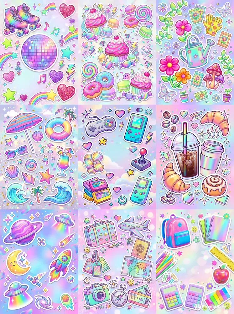 Y2k Sticker Icon Sets