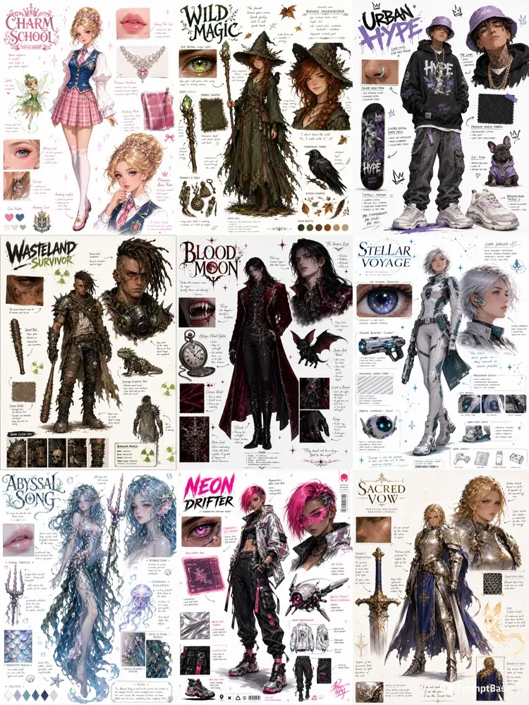 Character Concept Art Sheets