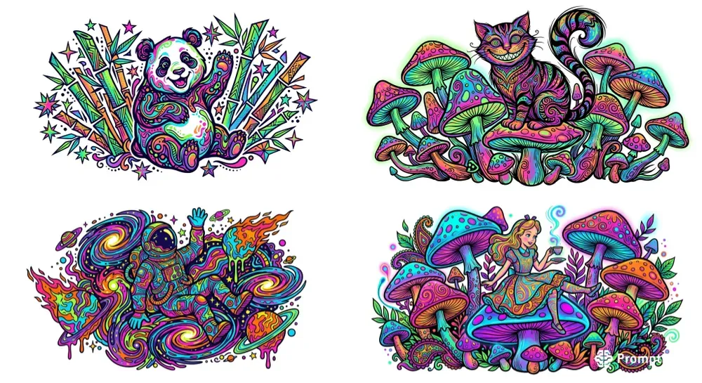 Psychedelic Ink Blot Art Style Designs
