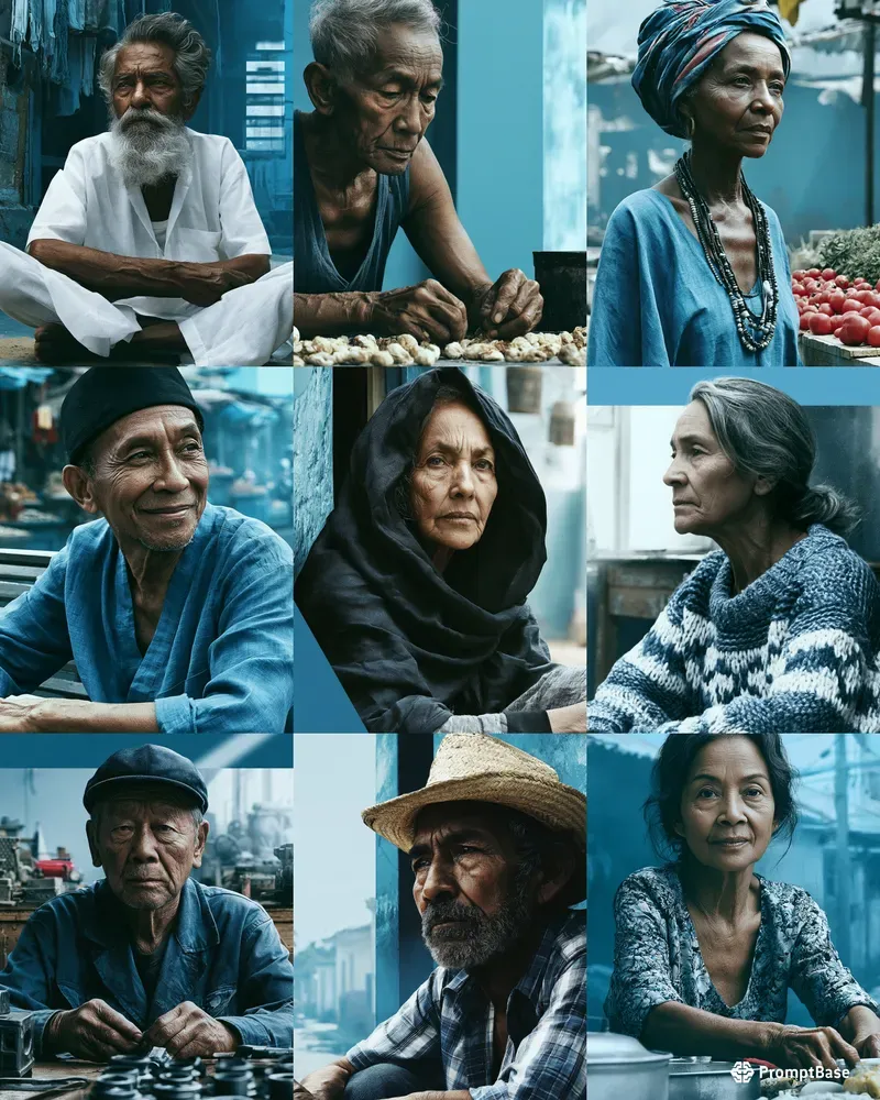 Cinematic Elderly Street Portraits
