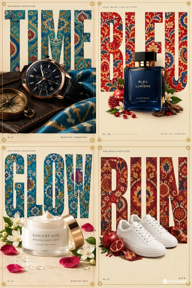 Silk Road Product Typography Posters