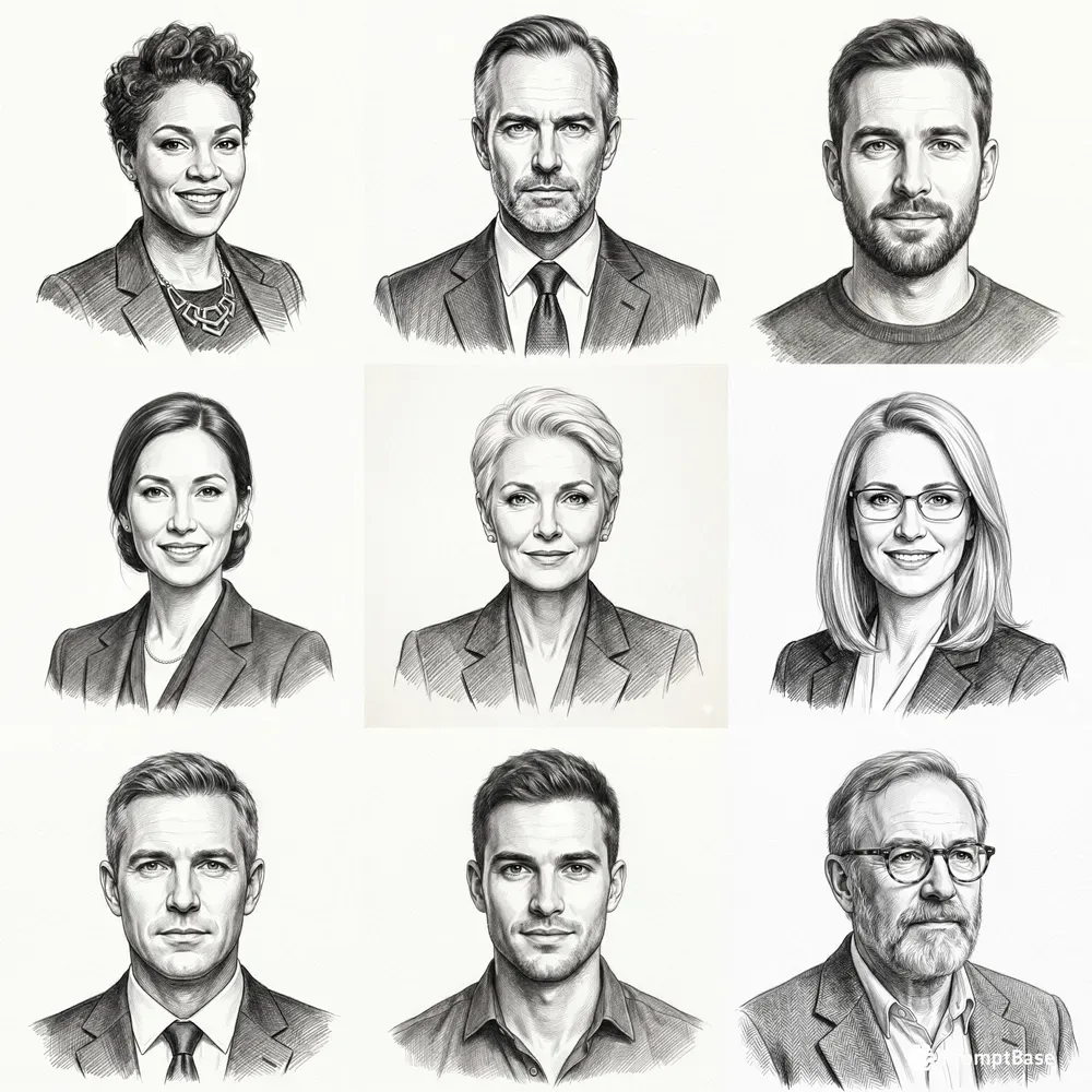 Professional Business Pencil Portraits