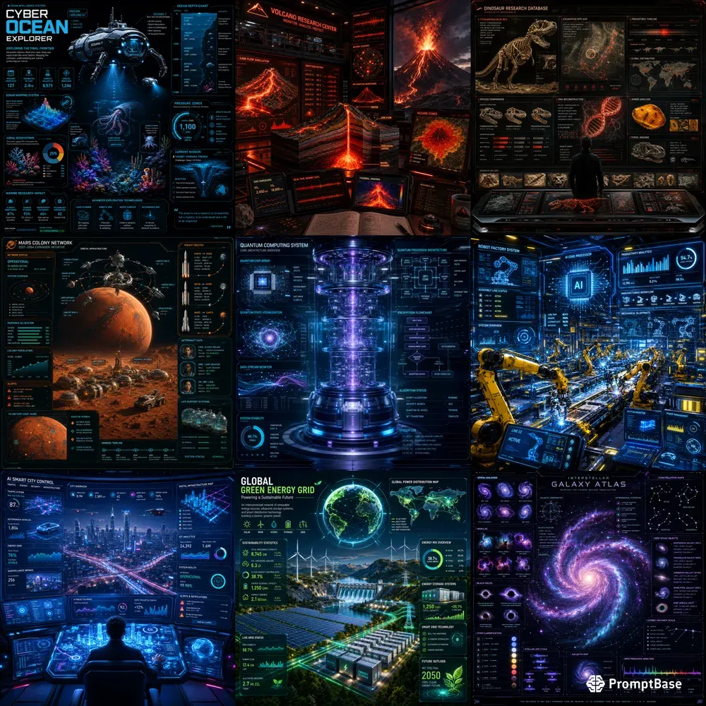 Cyber Neon Infographic Packs