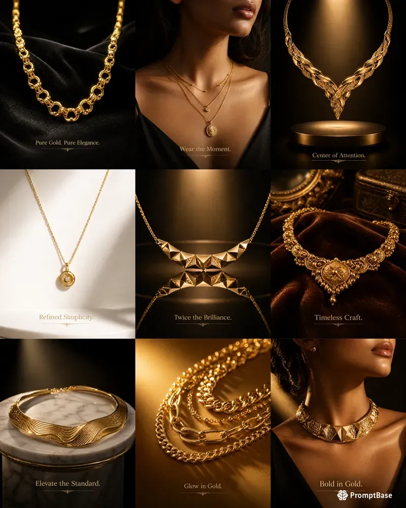 Radiant Gold Necklace Luxury Ads