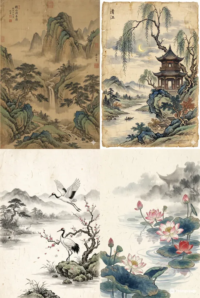 Ancient Oriental Wall Art Assets