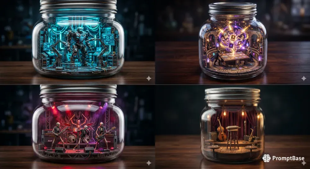 3D Glass Jar Micro Worlds