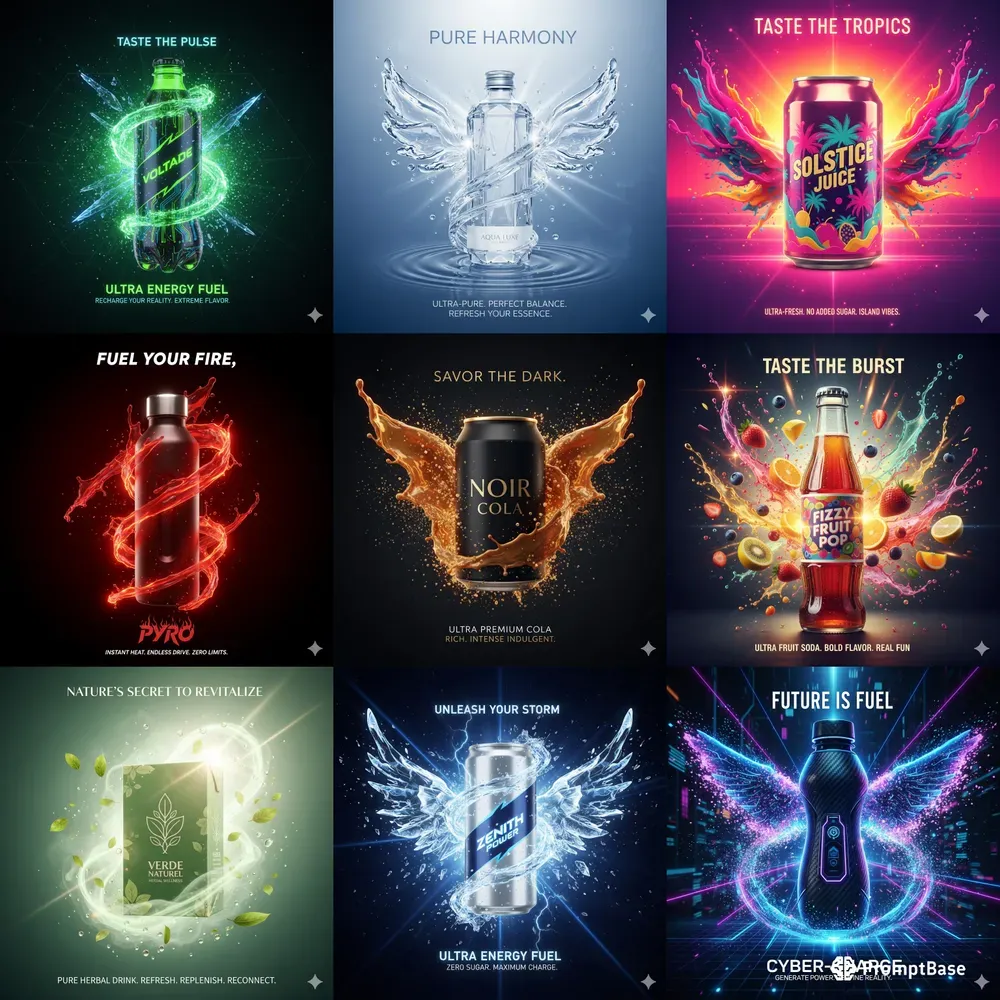 Cinematic Beverage Ad Poster Generator