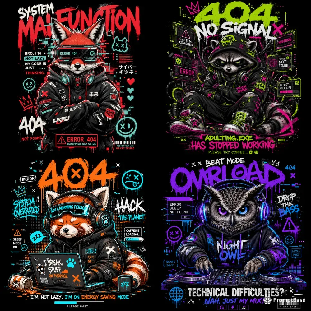 Cyber Graffiti Character Posters