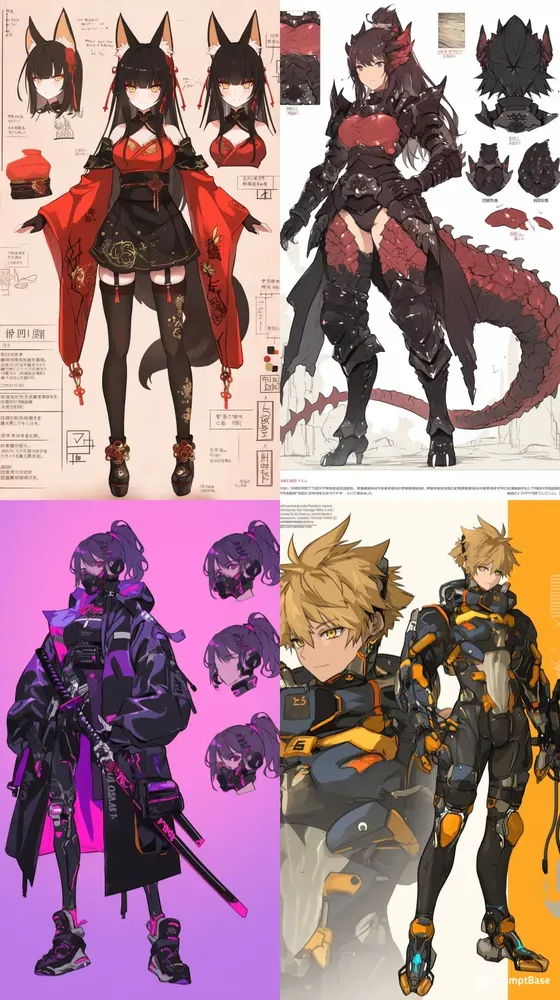 Japanese Anime Character Sheet Generators