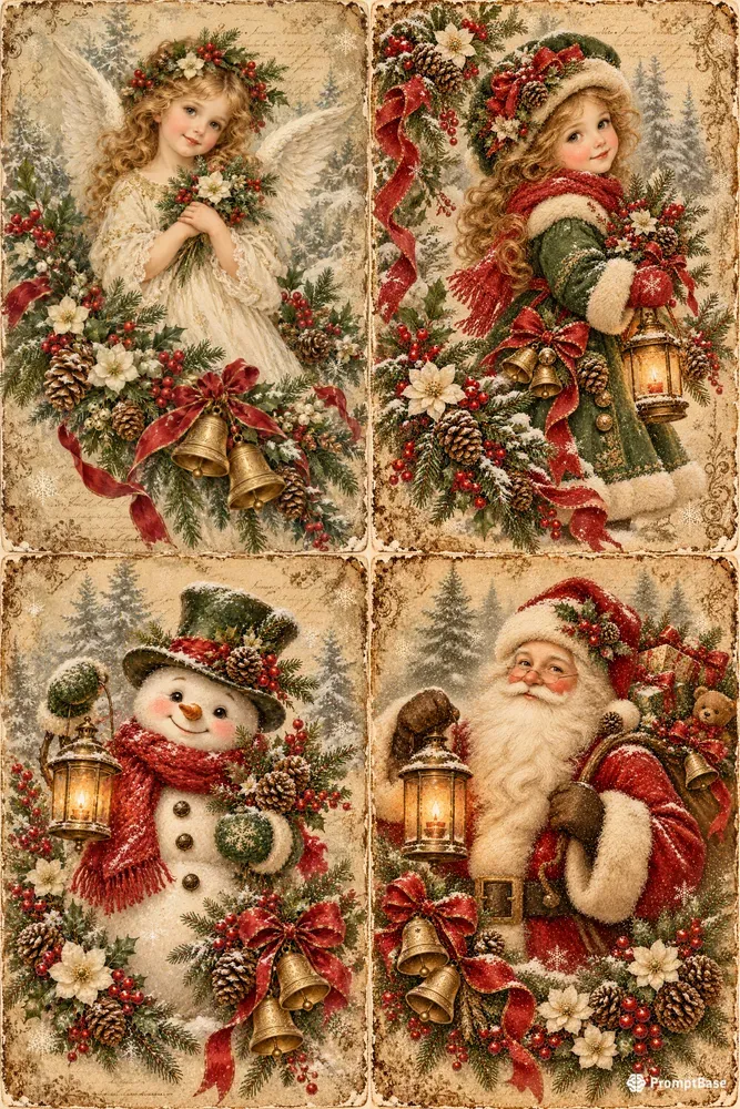 Vintage Antique Victorian Christmas Art