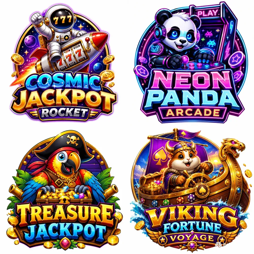 Neon Casino Mascot Logo Packs