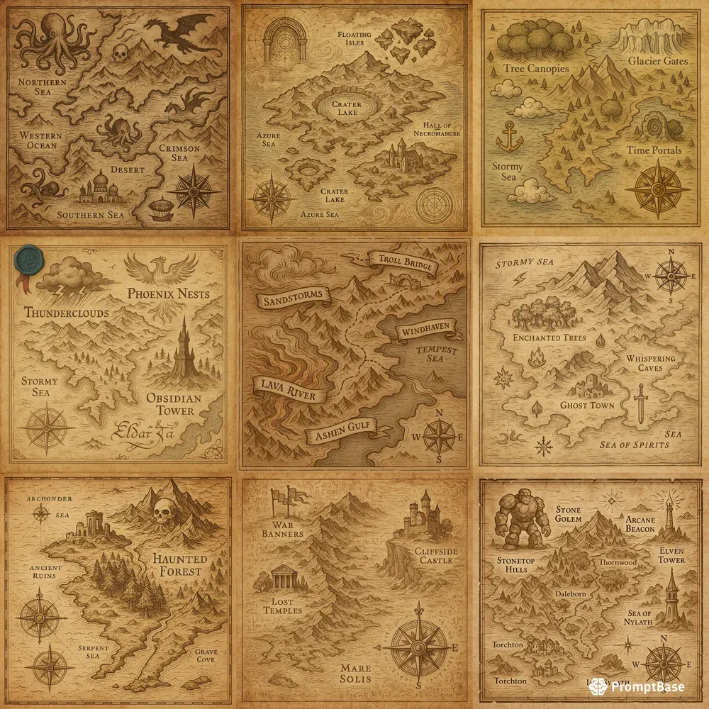 Vintage Fantasy World Map Makers