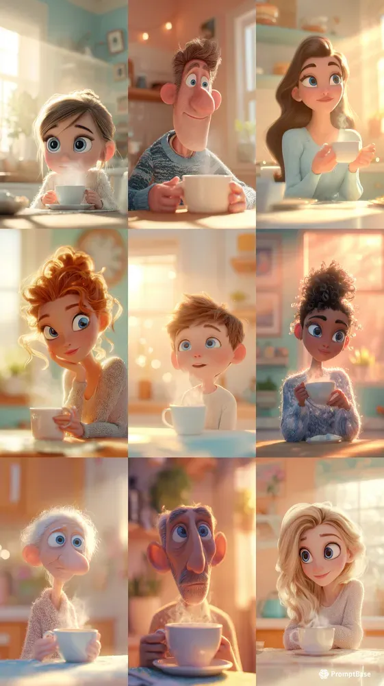 Cinematic 3D Cozy Kitchen Scenes