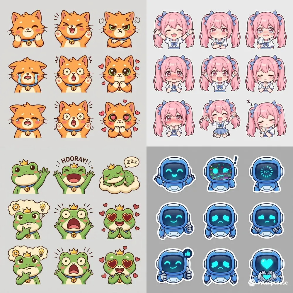 Character Emote Sticker Set Studios